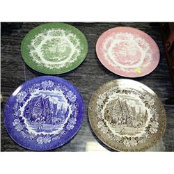 SET OF 4 ENGLISH IRONSTONE COLLECTABLE PLATES