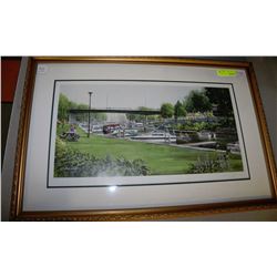 ESTATE SIGNED AND FRAMED BOAT PICTURE
