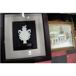 2 PICS,INCLUDING A 3D IVORY URN AND HAND PAINTED