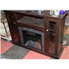Image 1 : ELECTRIC FIREPLACE IN DARK WOOD TONE CABINET