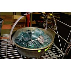 ESTATE BRONZE BASKET WITH INSULATORS