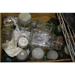 BOX OF ESTATE VINTAGE CANNING JARS