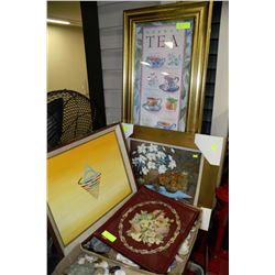 4 ASSORTED PICTURES INCLUDING 3D,VINTAGE AND