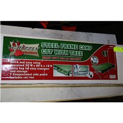 GRIZZLY STEEL FRAME CAMP COT WITH TREE *NEW*