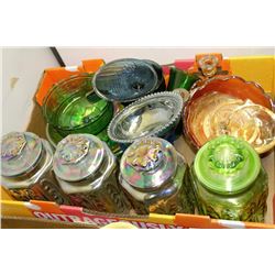 ESTATE BOX OF CARNIVAL AND DEPRESSION GLASS