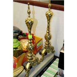 ESTATE PAIR OF BRASS LION DOOR STOPPERS