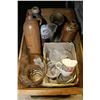 Image 1 : ESTATE PEAR CRATE WITH ASSORTED ITEMS