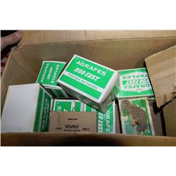 BOX OF STAPLE GUN STAPLES, ASSORTED SIZES