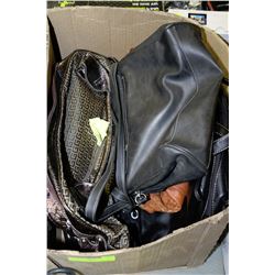 BOX W/7 LEATHER PURSES INCL. GUCCI