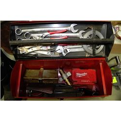 RED TOOL BOX FULL OF TOOLS NEW  AND USED