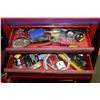Image 4 : RED STAND-UP ROLLING TOOL BOX W/ 5-DRAWERS,