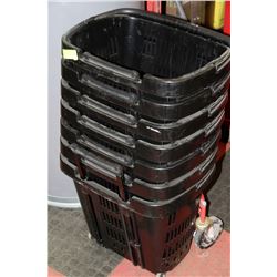 6 SHOPPING BASKETS WITH WHEELS & TELESCOPIC HANDLE