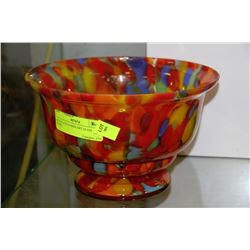 MULTI-COLOURED ART GLASS BOWL