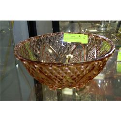 GENUINE FOOTED PINK DEPRESSION BOWL WITH