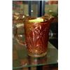 Image 1 : GENUINE ANTIQUE FLOWERED CARNIVAL GLASS PITCHER