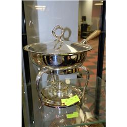 SILVER PLATED CHAFING DISH WITH BURNER