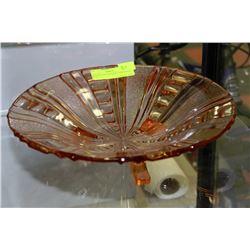 GENUINE FOOTED PINK DEPRESSION BOWL