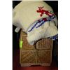Image 1 : WICKER BASKET WITH TWO "UGLY SWEATERS"