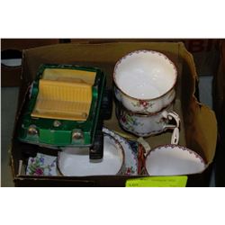 ROYAL ALBERT PETIT POINT ENGLISH CUPS AND SAUCERS