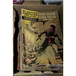 BOX WITH VINTAGE CLASSICS ILLUSTRATED COMICS