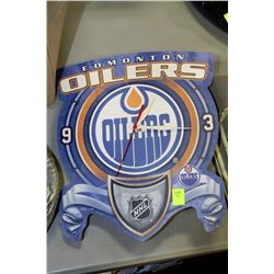 NHL SHIELD OILERS CLOCK