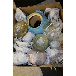 BOX OF ESTATE GLASSWARE