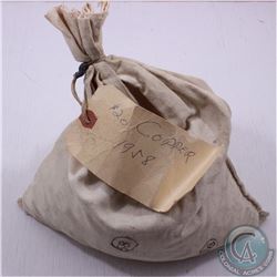 ORIGINAL BANK SEALED BAG of $20 FACE 1958 1-cent Coins with original lead clip and Bank of Nova Scot