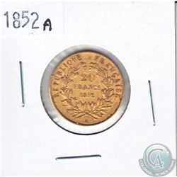 1858 France Gold 20 francs (0.1867 ounces of pure gold in it)