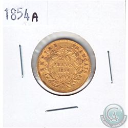 1852 France Gold 20 francs (0.1867 ounces of pure gold in it)