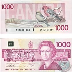 1988 $1000 note from the Bank of Canada; cat code BC-61a, Thiessen-Crow signatures, Prefix EKA050125