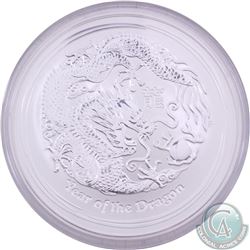 2012 Australian  10oz Year of the Dragon .999 Fine Silver coin (Tax Exempt). Coin comes encapsulated