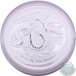 2013 Australian 10oz Year of the Snake .999 Fine Silver Coin (Tax Exempt). Capsule is lightly scratc