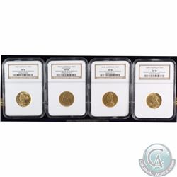 Australian Gold Hoard Collection of 4x NGC Certified Full Gold Sovereigns, all graded AU-58. Set inc