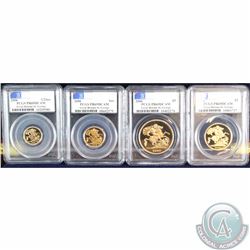2006 Great Britain St. George Gold Proof Set PCGS Certified PR 69 DCAM. The denominations included i