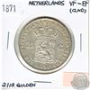 Image 1 : 1871 Netherlands 2 1/2 Gulden Coin.