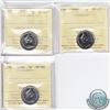 Image 1 : 1979,1980, and 1981 Canada 5-cent ICCS Certified Coins. You will receive the 1979 5c SP-67, 1980 5c 