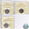 Image 2 : 1979,1980, and 1981 Canada 5-cent ICCS Certified Coins. You will receive the 1979 5c SP-67, 1980 5c 