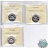 Image 2 : Lot of 3x Canada 1995,1996 Near 6, and 1997 Canada 5-cents ICCS Certified SP-67 (3pcs)
