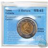 Image 1 : 1996 Canadian Planchet $2 CCCS Certified MS-63; Lightly off Centre