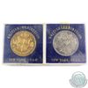 Pair of 1960 New York British Exhibition crowns in cases. 2pcs