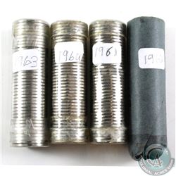 Estate lot of Canada 5ct rolls. 1960, 1961, 1962 and 1963 (coins appear to mint state). 4 rolls.