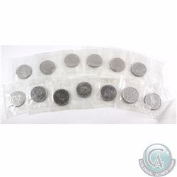 Estate lot of Canada Dollars still sealed in original RCM cellophane.  11x1968 and 5x1969. 16pcs