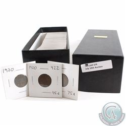 Estate lot of George V Canada 1-cents ranging in date from 1920 to 1936 (skips 1922 to 1927 dated). 