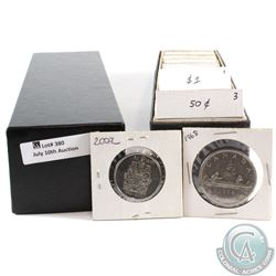 Estate lot of Canada 50cts & dollars dated 1968 to 2011.  29pcs x 50ct, 56pcs x dollars.