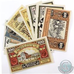Group lot of vintage Notgeld Germany World War I notes. These notes were issued during high inflatio
