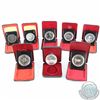 Image 1 : RCM Lot; Cased silver commemorative dollars from 1972 to 1979. 8pcs.