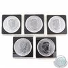 Image 2 : 5 x 2012 Canada $5 Silver Maple Leafs in square deluxe capsules. 5pcs. (no tax)