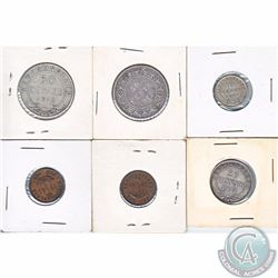 Estate lot of Newfoundland Coins, oldest date 1872. 6pcs