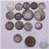Image 1 : Mixed lot of Canada silver coins plus a NFLD and tombac 5ct. 15pcs