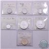 Image 1 : Estate Lot of 7x 1958-1992 Canadian ICCS Certified Coins in PL-65 Condition.  The years and denomina